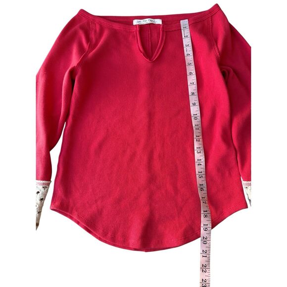 Free People Cozy Craft Cuff Top in Red Combo - Picture 11 of 12